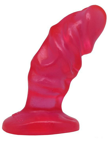 Розовая гелевая анальная пробка анатомической формы Eroticon 30157 (13 см)