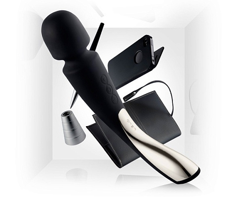 Большой профессиональный массажёр черного цвета Lelo Smart Wand Large LEL8258