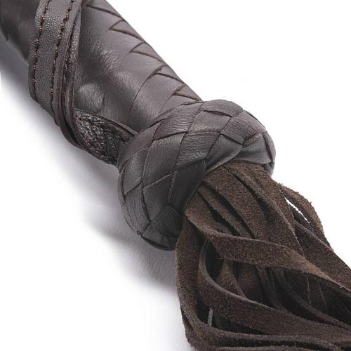 Коричневая кожаная плеть Coco de Mer Brown Leather Flogger 61229 (66 см)