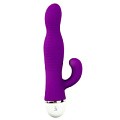 Фиолетовый вибромассажёр со стимулятором клитора Dream Toys RIBBED DUO VIBE 21470 (16 см)