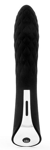 Чёрный стильный вибромассажёр с 7 режимами пульсации Xuanai 8223NA-2 (20 см)