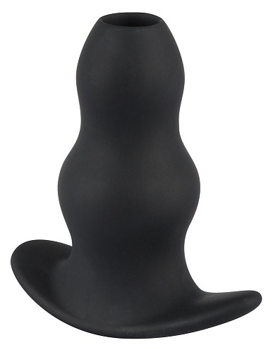 Анальная пробка-туннель с волнообразным рельефом в чёрном цвете Orion Tunnel Plug 05324100000
