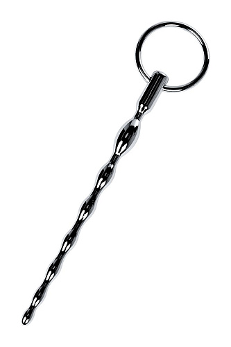 Стальной уретральный плаг-косичка с двумя сменными колечками ToyFa 717319