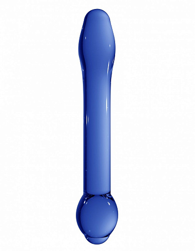 Синий стеклянный фаллоимитатор Shots Media BV Treasure CHR001BLU