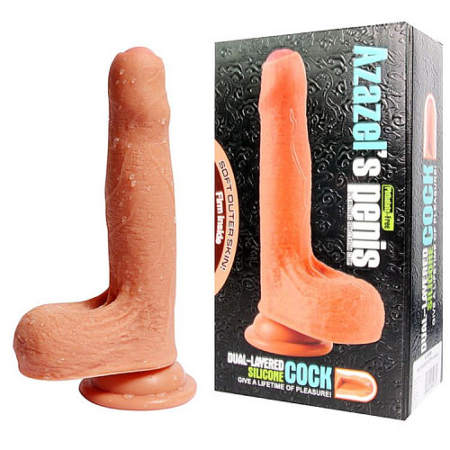 Телесный фаллоимитатор-реалистик на присоске SHEQU Azazels Penis SJ-50066 (17 см)