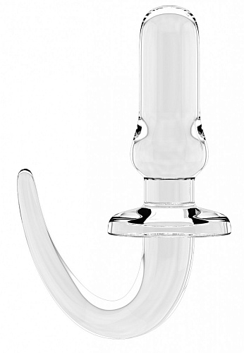 Прозрачная анальная пробка с хвостиком-ручкой Shots Media BV SONO №12 SON012TRA