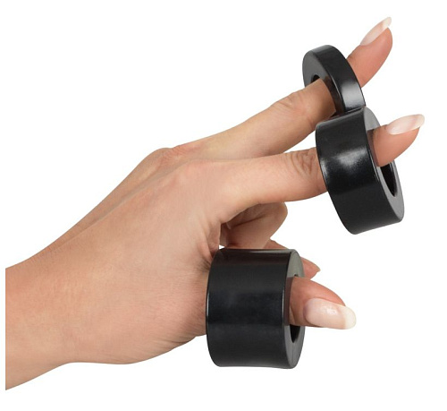 Набор из 3 чёрных колец для утяжки мошонки Orion Rebel Ball Stretching Kit 05331060000