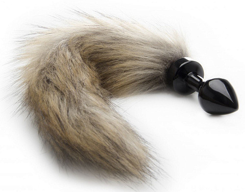 Чёрная маленькая анальная пробка с хвостиком Shots Media BV Fox Tail Buttplug OU135BLK