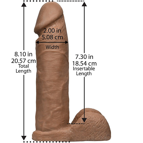 Бежевая насадка-реалистик для трусиков Harness Vac-U-Lock Doc Johnson 8 ULTRASKYN Cock 1015-33-BX (20,6 см)