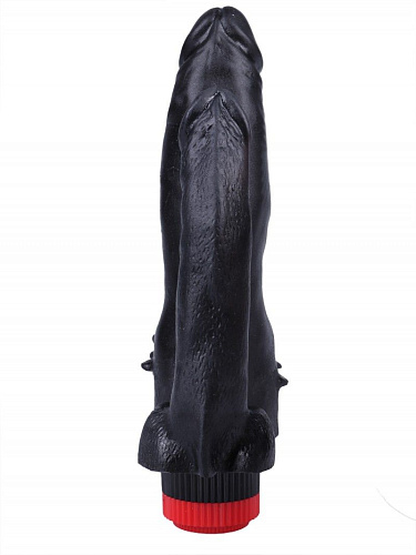 Чёрный сдвоенный вибратор Сумерки богов №11 352-11 BX DD (15,5 см)