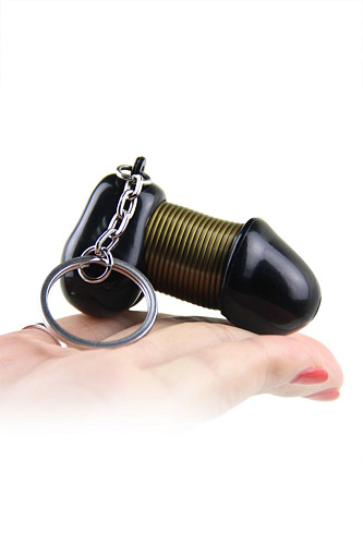 Чёрный брелок для ключей в форме пениса Romfun ZB-001