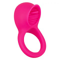 Ярко-розовое эрекционное кольцо California Exotic Novelties Silicone Rechargeable Teasing Tongue Enhancer SE-1841-70-3
