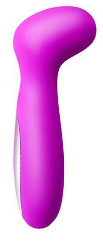 Лиловый вибратор с загнутой продолговатой головкой Baile Hiram BI-014359 (12,6 см)
