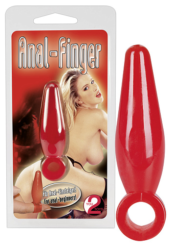 Красный анальный массажёр с кольцом Orion 0523895 (5 см)