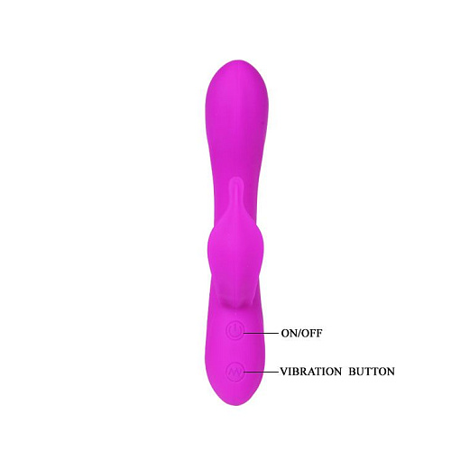 Лиловый вибратор с клиторальным отростком Baile Yves BI-014283 (17 см)