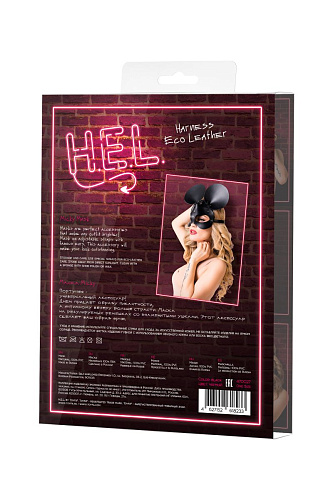 Чёрная кожаная маска с ушками ToyFa Micky 470027