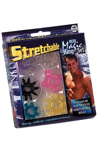 Набор из 6 эластичных разноцветных эрекционных колец NMC 170007