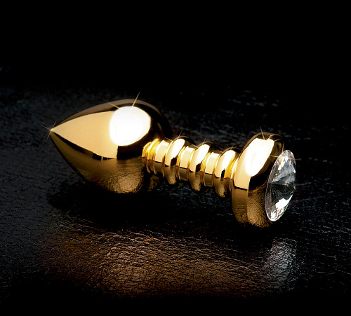 Золотистая анальная пробка с кристаллом Pipedream Luv Plug PD3991-27 (10,1 см)