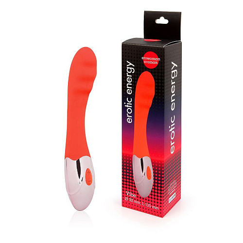 Красный ребристый вибромассажёр с 10 режимами вибрации Bior toys EE-10264-3