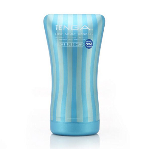 Мастурбатор голубого цвета Tenga COOL TENGA Soft Tube CUP TOC-102C