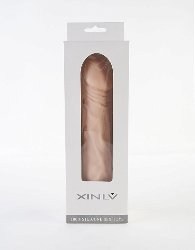 Реалистичный вибромассажёр телесного цвета с венами и складочками ToyFa XL905 (17,5 см)