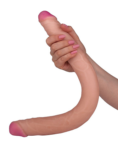 Двусторонний фаллос телесного цвета из неоскина LOVETOY (А-Полимер) Lesbi 051303 (47,8 см)