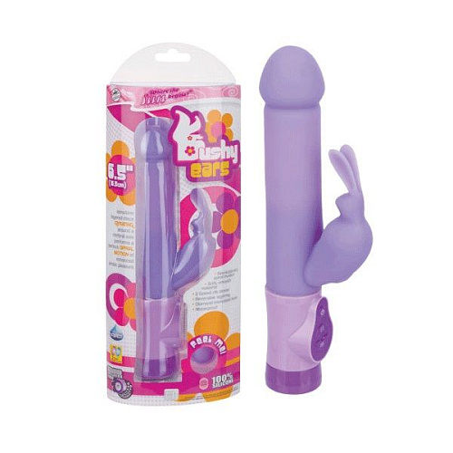 Фиолетовый силиконовый вибратор с виброзайчиком NMC 220180 (16,5 см)