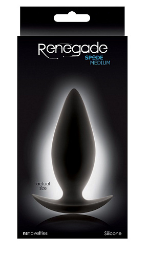 Чёрная анальная пробка для ношения NS Novelties Renegade Spades Medium NSN-1106-23 (10,1 см)