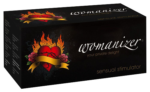 Чёрный бесконтактный стимулятор клитора с принтом Womanizer Tattoo 0583154