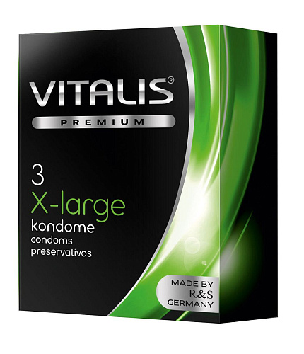 Прозрачные презервативы увеличенного размера R S GmbH VITALIS PREMIUM №3 x-large (3 шт)