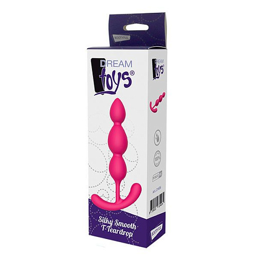 Розовый анальный стимулятор Dream Toys SILKY SMOOTH T-TEARDROP 21436 (11 см)