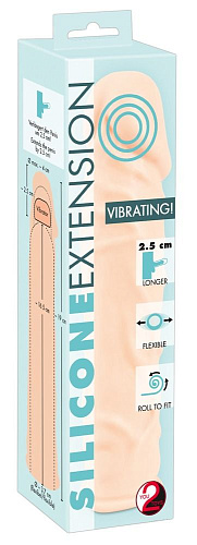 Телесная удлиняющая насадка с вибрацией Orion Silicone Extension Vibrating 05950470000 (19 см)