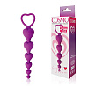 Фиолетовая анальная цепочка с сердечками Bior toys CSM-23012 (14,5 см)
