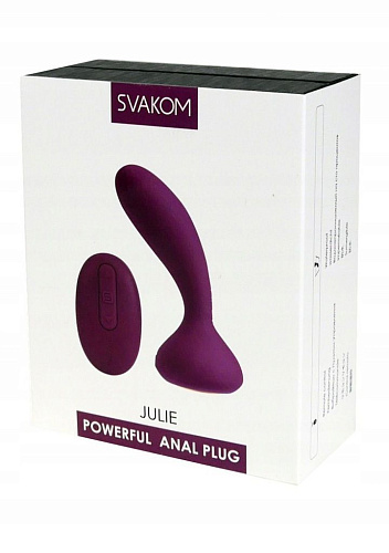 Фиолетовый массажёр простаты с вибрацией и пультом ДУ Svakom Julie Violet SPM-04W