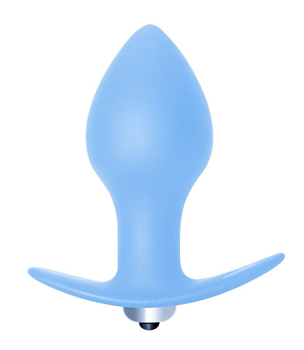 Нежно-голубая анальная пробка с вибрацией Lola toys Bulb Anal Plug 5003-02lola (10 см)