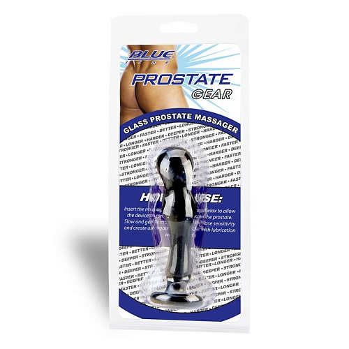 Чёрный стеклянный массажёр простаты ручной работы BlueLine BLM5004 (11 см)