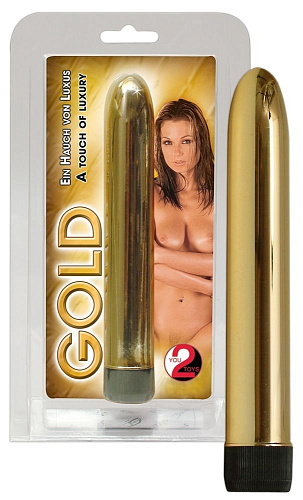 Золотистый гладкий вибратор Orion 0564885 (17,5 см)
