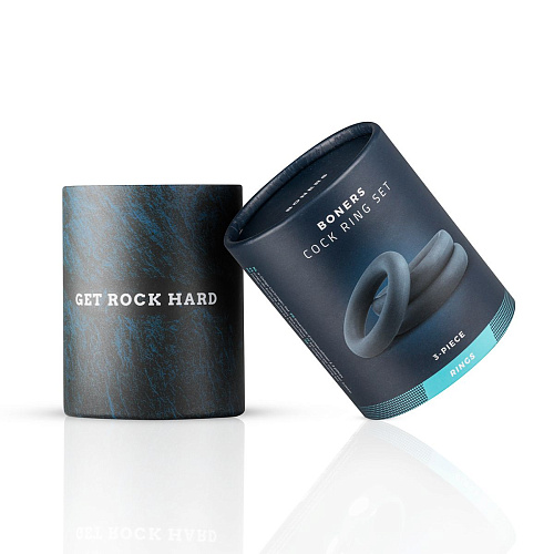 Набор из 3 темно-серых эрекционных колец EDC Wholesale BON001