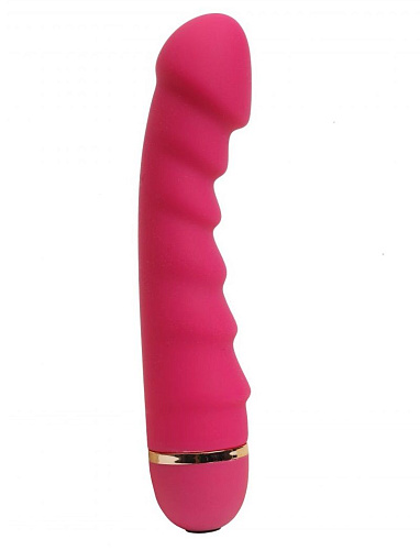 Ярко-розовый ребристый вибратор с 20 режимами вибрации 4sexdreaM 47522 (16,5 см)