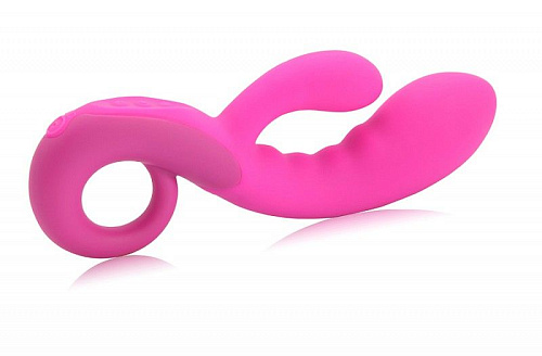 Розовый вибратор с клиторальным отростком Odeco Cupid OD-8109RV ROSA (17,8 см)