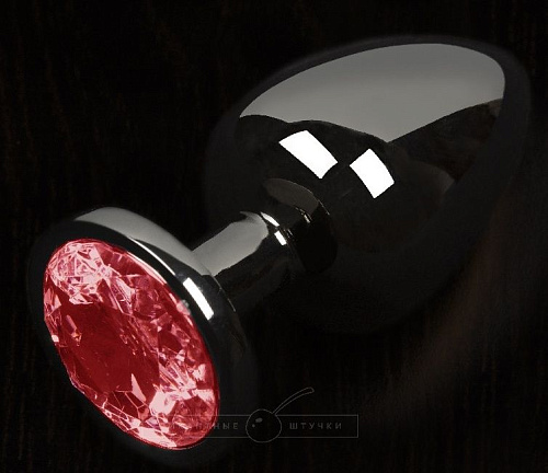 Графитовая анальная пробка с красным кристаллом Пикантные штучки DPBP041SR (6 см)