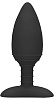 Чёрная анальная пробка с вибрацией и подогревом Shots Media BV Glow ELE015BLK (12 см)