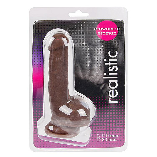 Фаллоимитатор коричневого цвета из киберкожи Bior toys EE-10229-1 (11 см)