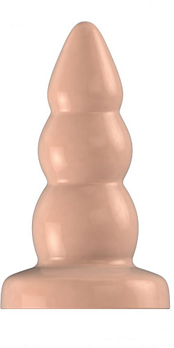 Бежевый анальный стимулятор-ёлочка Shots Media BV Bottom Line Model 6 BTM022FLE (13 см)