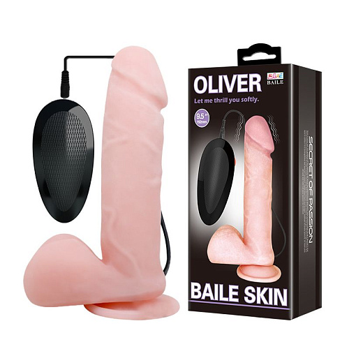 Телесный вибратор с присоской Baile Oliver BW-008017ARSY (19,5 см)