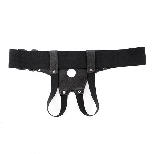 Чёрные трусики для страпона с маленьким отверстием БДСМ арсенал 52007ars