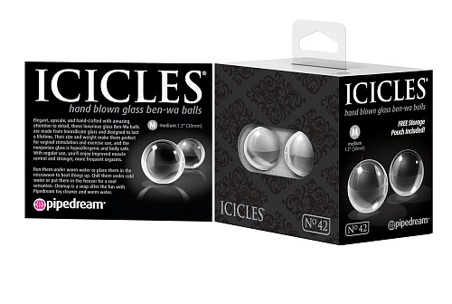 Стеклянные прозрачные вагинальные шарики Pipedream Glass Ben-Wa Balls PD2942-00