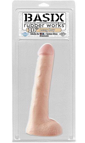 Телесный фаллоимитатор с мошонкой Pipedream LONG BOY BASIX PD4226-21 (25,4 см)