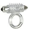 Прозрачное эрекционное кольцо с вибрацией California Exotic Novelties Support Plus Pleasure PointSE-1466-10-3