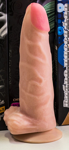 Телесный фаллоимитатор на присоске из ультра реалистичного материала LOVETOY (А-Полимер) 811403 (17 см)